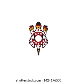Lizard aboriginal art dots painting icon logo design vector template