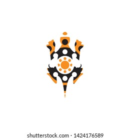 Lizard aboriginal art dots painting icon logo design vector template