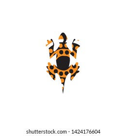 Lizard aboriginal art dots painting icon logo design vector template