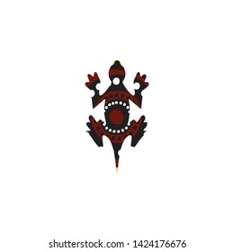 Lizard aboriginal art dots painting icon logo design vector template