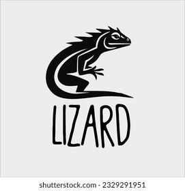 Lizard animal icon vector silhouette, Lizard logo illustration design