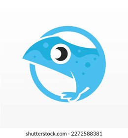 Lizard animal logo design. Wild lizard logo. Reptile logo template