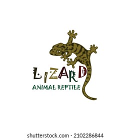 lizard animal reptile hand drawn design illustration vector