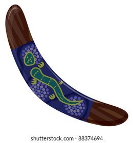 Lizard Boomerang Aboriginal Style