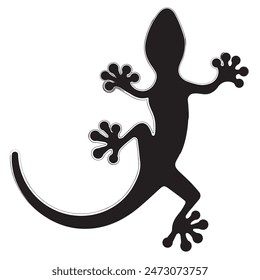 lizard brush strokes on a white background. Vector illustration.