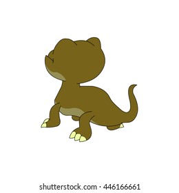 lizard cartoon character with back view