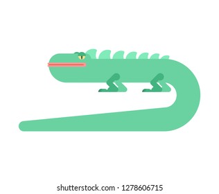 Lizard cartoon style isolated. Varan reptile vector illustration 
