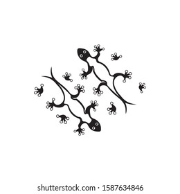 Lizard Chameleon Gecko animall logo and symbol vector illustration