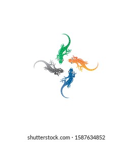 Lizard Chameleon Gecko animall logo and symbol vector illustration