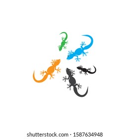 Lizard Chameleon Gecko animall logo and symbol vector illustration