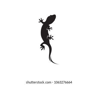 Lizard Chameleon Gecko Silhouette black vector 10