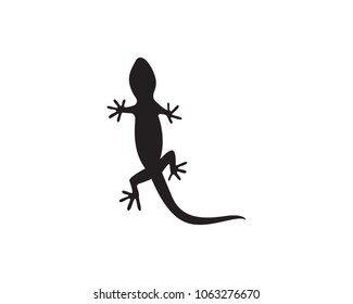 Lizard Chameleon Gecko Silhouette black vector 10