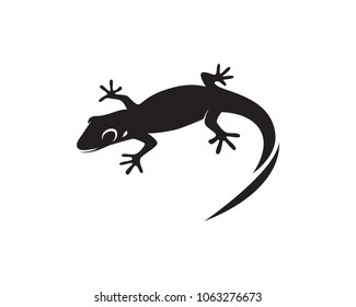 Lizard Chameleon Gecko Silhouette black vector 10