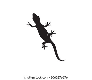 Lizard Chameleon Gecko Silhouette black vector 10