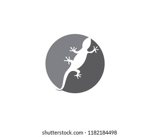 Lizard Chameleon Gecko Silhouette black vector 10