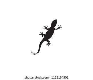 Lizard Chameleon Gecko Silhouette black vector 10