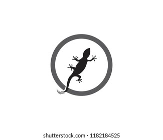 Lizard Chameleon Gecko Silhouette black vector 10
