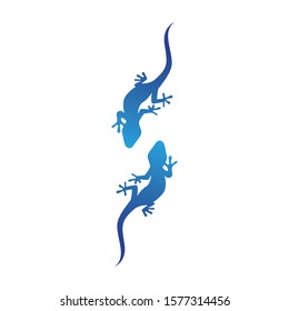 Lizard Chameleon Gecko Silhouette black vector