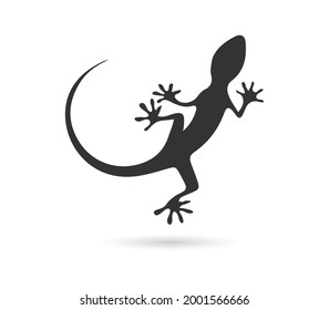 Lizard Chameleon Gecko Silhouette vector negro