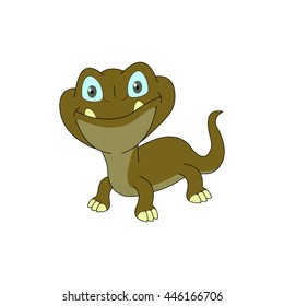 lizard character with front view and closed mouth