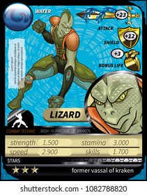 lizard character game card