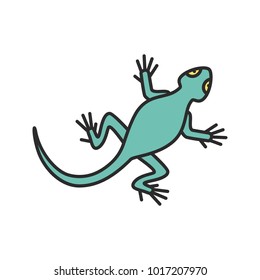 Lizard color icon. Salamander. Isolated vector illustration