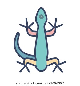 Lizard color line icon. Reptile pictogram for web page, mobile app, promo.