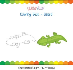 Lizard coloring book educational game