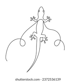 lizard continuous line drawing, on a white background, vector