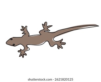 Lizard is in a continuous line, drawing on a white background.