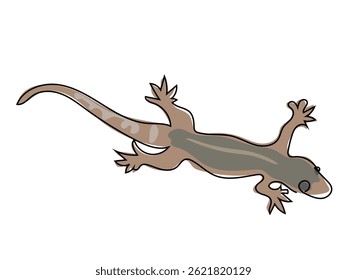 Lizard is in a continuous line, drawing on a white background.