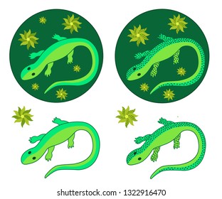 Lizard decorative in green tones