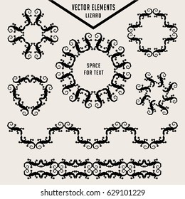 Lizard. Design elements and space for text