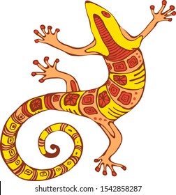 Lizard. The drawing is stylized as the art of primitive people. Vector illustration