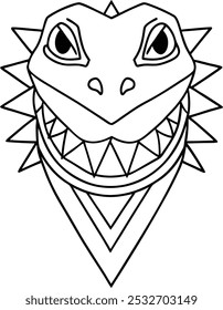 Lizard Face with Triangular Mandala Shapes Along the Body | Unique Animal Mandala Art

