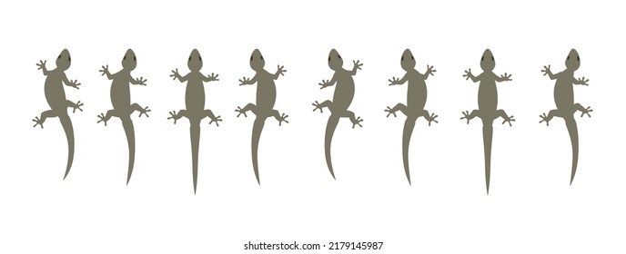 Lizard Gecko Climbing Moving Animation Sequence Cartoon Vector