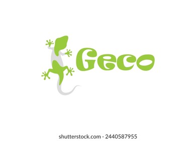 Lagarto, geco logo plantilla diseño creativo aislado sobre fondo blanco