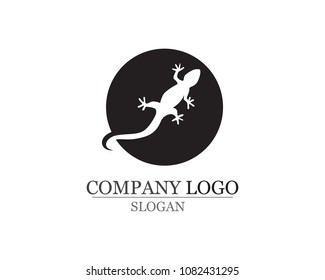 Lizard or  Gecko Silhouette black vector 10