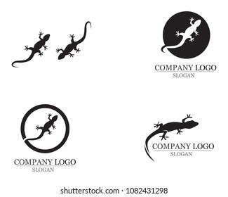 Lizard or  Gecko Silhouette black vector 10