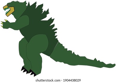 lizard green ilustration vector clasic