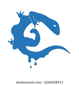 lizard and hand grab logo design template