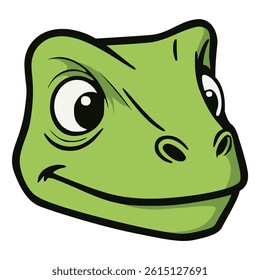 lizard head animal cartoon character flat color vector illustration template design