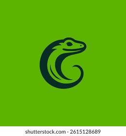 lizard head animal cartoon character logo vector illustration template design