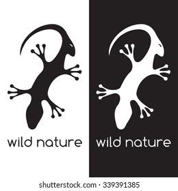 lizard and head of antelope negative space concept