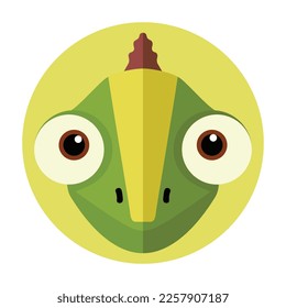 Lizard Head Icon, Avatar, Cute-Detaillierte Flach-Vektorgrafik 