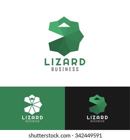 Lizard head logo template symbol, vector graphic design