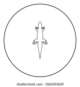 Lizard  icon black color in circle or round vector illustration