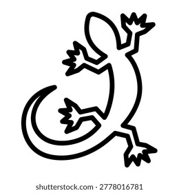 Lizard Icon - Black Outline Icons Style For Animal and Pet Care