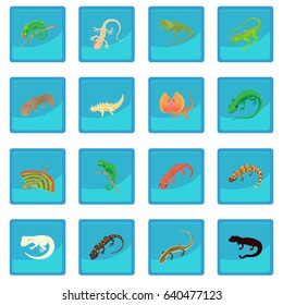 Lizard icon blue app for any design vector illustration