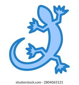 Lizard Icon With Blue Color For Animal and Pet Care